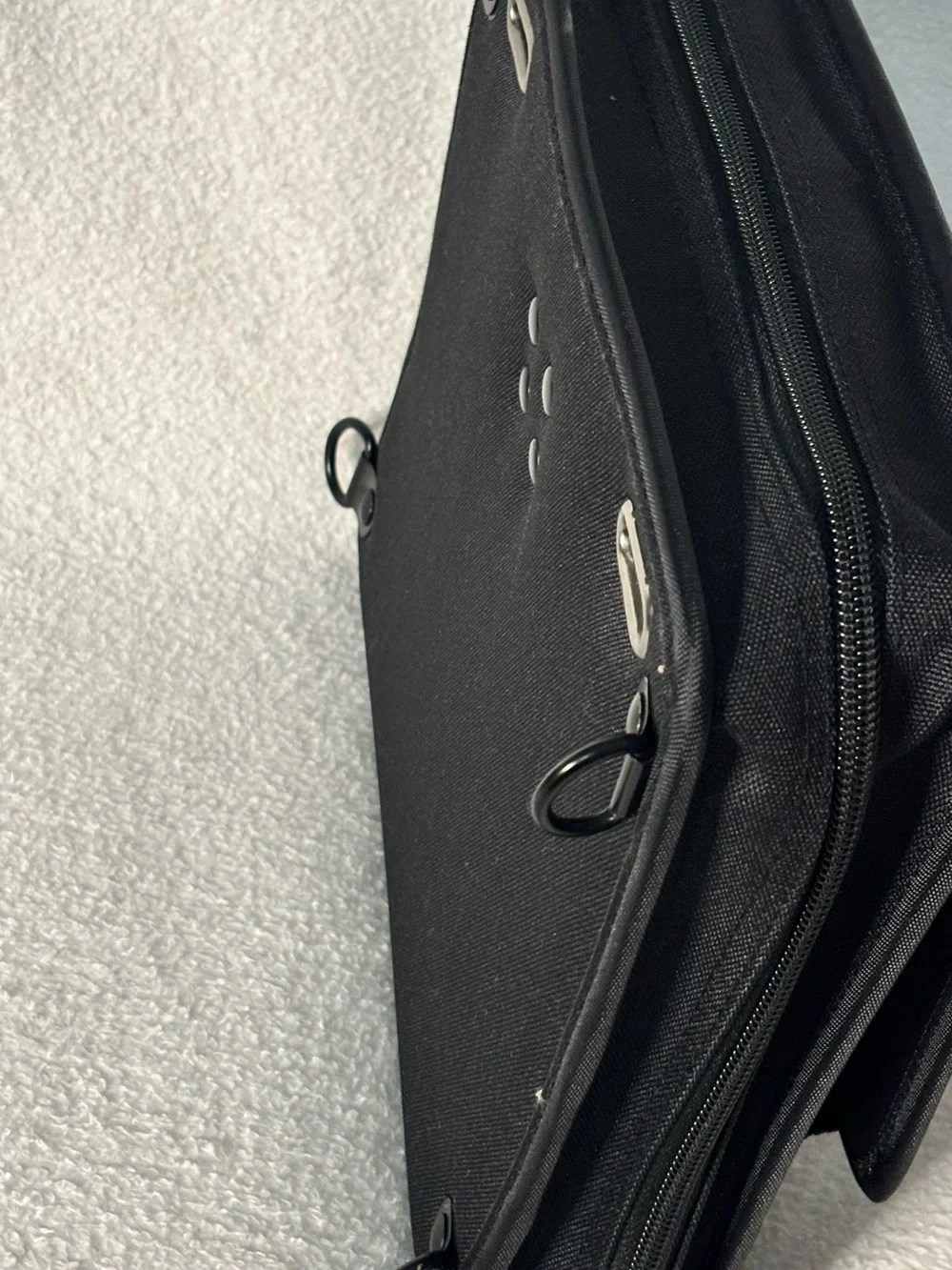 Slim Black Canvas Messenger Bag for Men - Unbranded